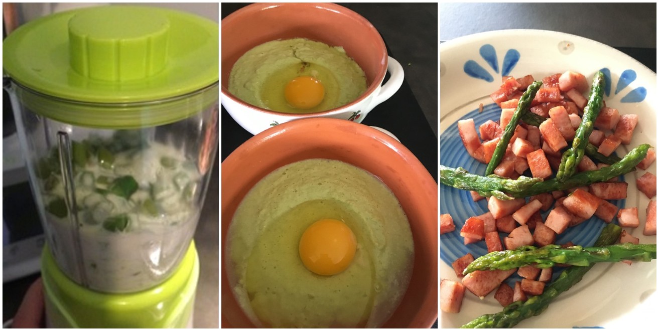 Uova in cocotte con asparagi