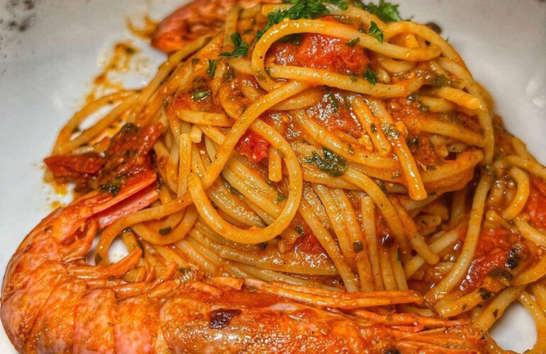 spaghetti coi gamberoni