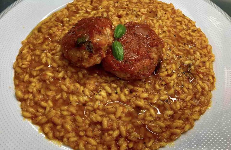 risotto al ragù con polpette