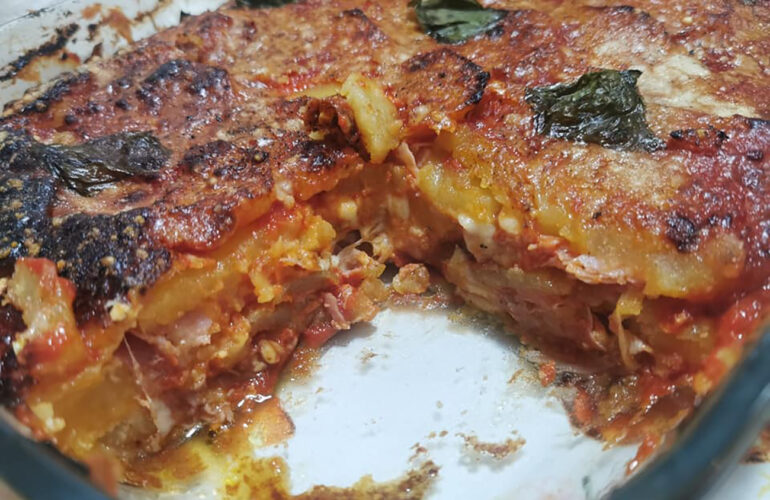 parmigiana di patate rossa